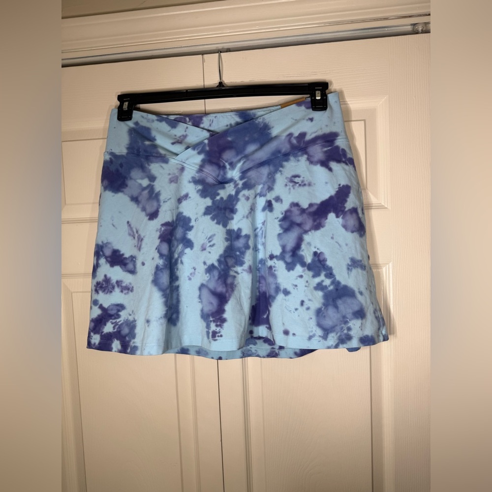 PINK Victoria’s Secret Preppy Blue Tie Die High Waist‎ Crossover Skirt Skort